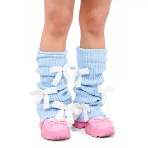 Rogue Ribbon Leg Warmers - Blue/White