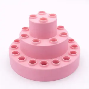 Beadable pen display stand, matte, 3-tier organizer, round, 18mm openings, craft show booth