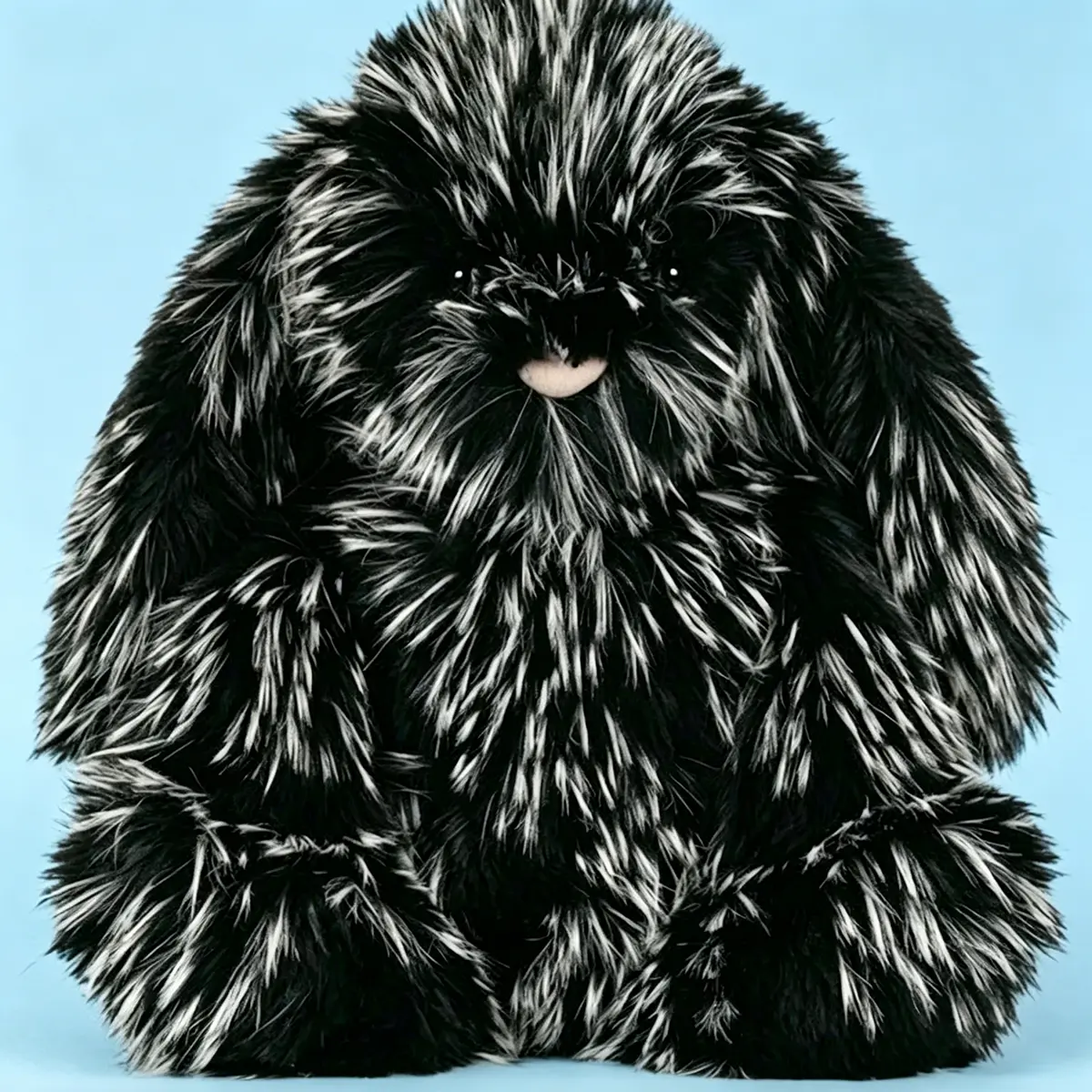 Fluffy Black Bunny Plush Toy 51cm, Ultra Soft Long Hair Rabbit Stuffed Animal, Huggable Cuddly Bunny Doll, Cute Room Decor Pillow Gift for Kids Plush Lovers Summer Wins