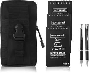 6 count  Notebook, Write in The Rain Notebook  Weather,  Notepad with  Notepad Pen, 3 X 5 Inch Pocket Note Books with Pen and Cover for Outdoor Activities Recording