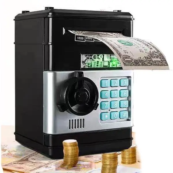 Electronic Piggy Bank Mini ATM Password Money Bank Cash Coins Saving Box for Kids, Cartoon Safe Bank Box Perfect Toy Gifts for Girls Boys( needs 3*AA batteries but NOT Included)