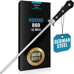Honing Rod, Sharpening Steel for Kitchen  - 12" Honing Steel -  Handle Design - Artisan Series