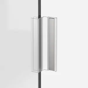 Shower Door  - U  Door Frame with Clear Polycarbonate and  fit for 3/8" Thickness Swing Glass Shower Doors, Shower Door Handles Shower Doors Strike Jamb