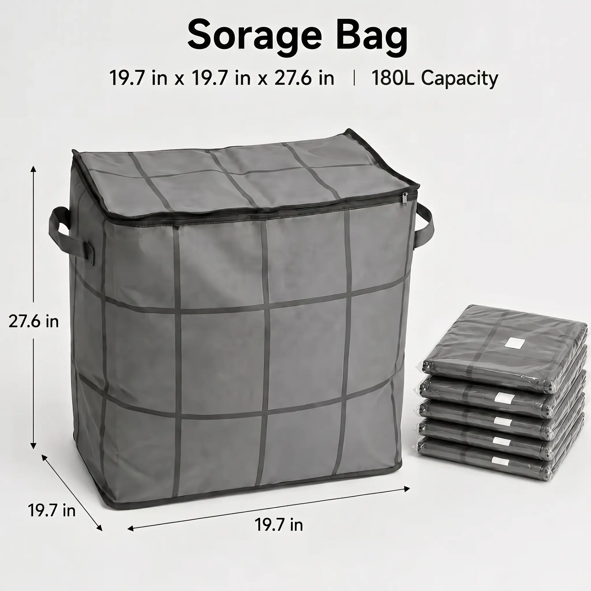 Large Capacity Moving Storage Bag, Fabric Organizer for Quilts, Bedding, Blankets & Sweaters, Spacious Clothes Storage Container for Closet, Bedroom and Home Organization