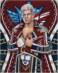 Cody Rhodes WWE Autographed 16" x 20" Photo Print - Art by Brian Konnick - Limited Edition of 50 - Fanatics Authentic Certified