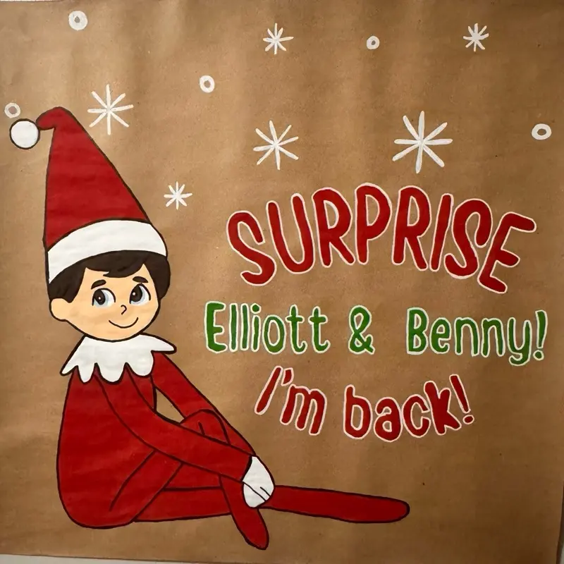 Elf hand painted banner