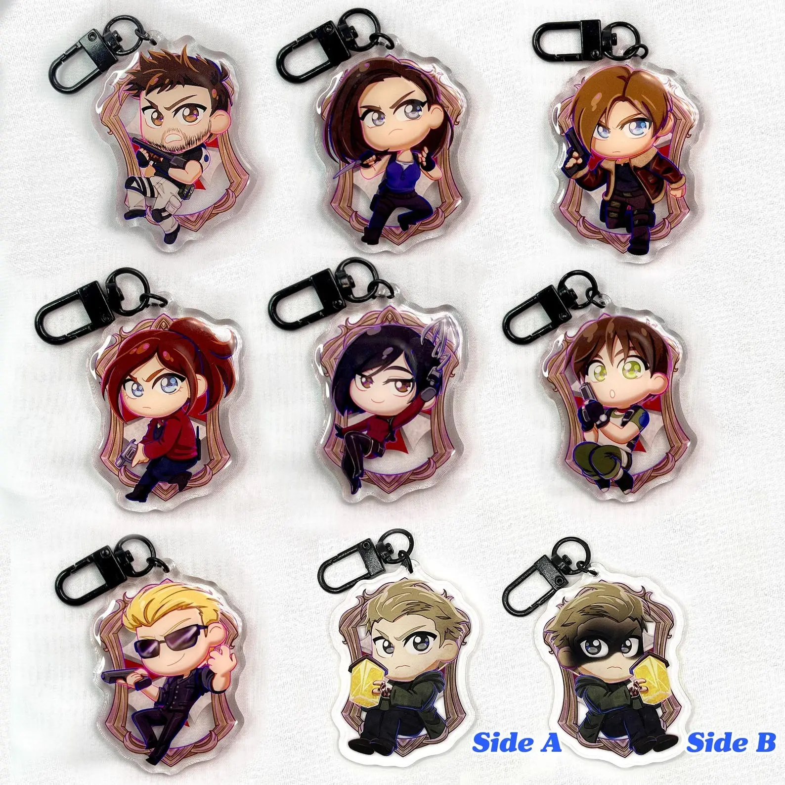 RESIDENT Evil: Acrylic keychain Chris Redfield Leon S Kennedy Jill Valentine Ada Wong Albert Wesker Rebecca Chambers Ethan Winters, Birthday Gift, Gift for friends