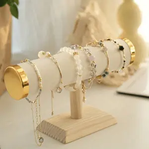 Elegant Single-Layer Jewelry Display Rack, Wooden Necklace and Bracelet Organizer, Durable Storage Organizer, Perfect for Dressing Tables and Vanities