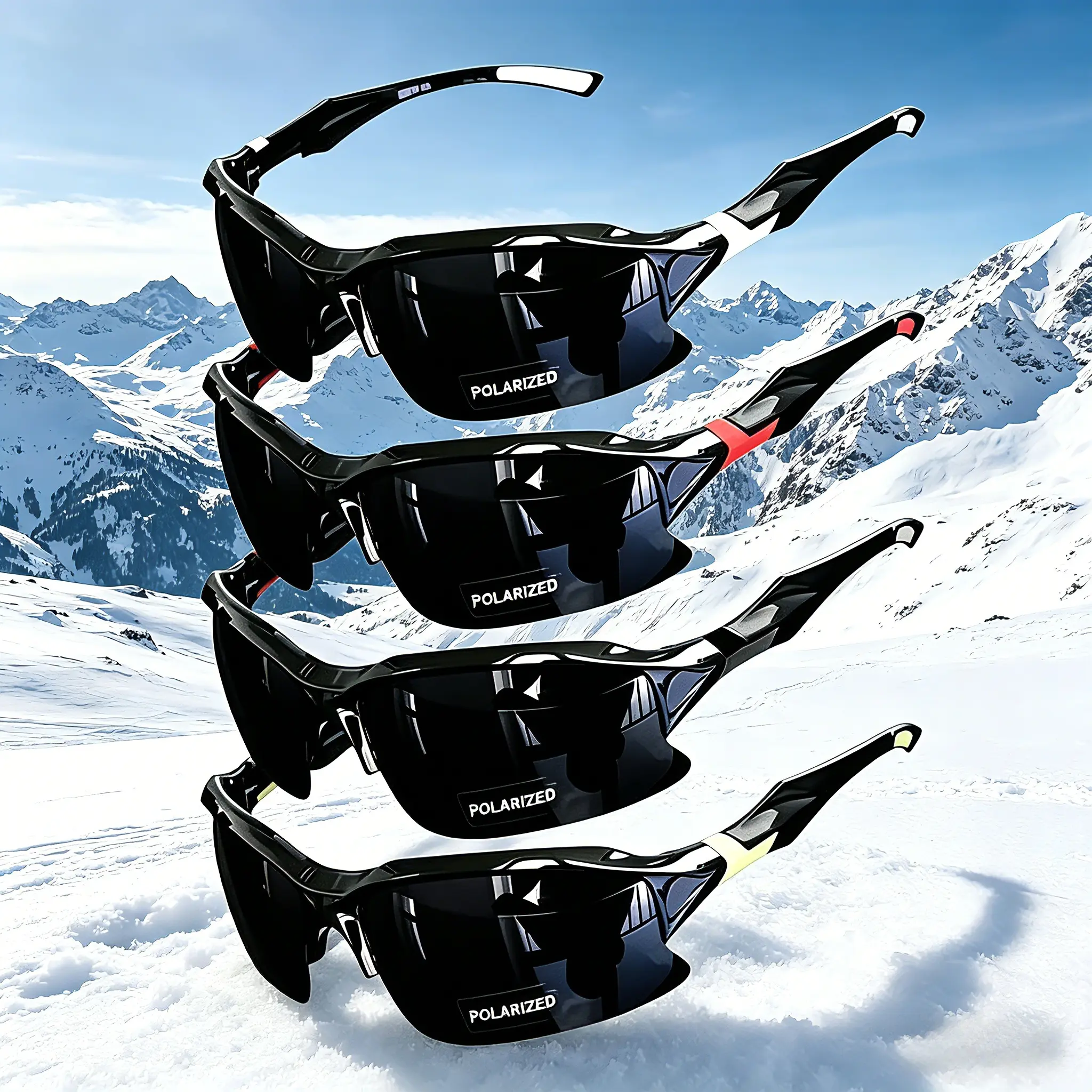 Unisex Polarized Sports Sunglasses 4-Pack, Windproof Stylish Eyewear for Women, Men’s Outdoor Use Including Baseball, Running & Driving, Sunglasses For Women, Men's Sunglasses
