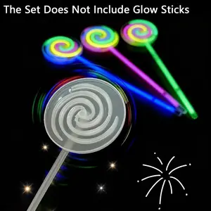 3 DIY Rotating Lollipop Accessories Set (No Fluorescent Rod), Party Props for Holidays, Halloween, Easter, New Year, Christmas, Birthdays, Party Decoration Supplies, Party Favors Assortment