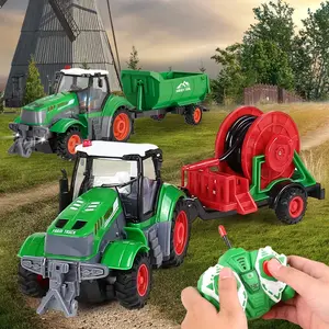 Remote Control Farm Truck Toy with Lights, Remote Control Trucks, 27mhz Four-Channel Remote Control Tractor Toy, Christmas Gifts, Birthday Present, Farm Vehicle Toys for Boys Girls