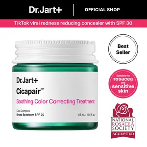 Dr.Jart+ Cicapair Redness Correcting Cream – Viral Green Color Corrector for Rosacea and Sensitive Skin | Conceals Blemishes | Korean Skincare | Centella Asiatica Extracts