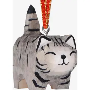 Cat Christmas Ornaments 2025 Handmade Wooden Cat Hanging Ornaments for Christmas Tree Decorations Cute Kitten Pet Xmas Ornament Keepsake Gifts for Women Girls Sister Kids Cats Lover undefined