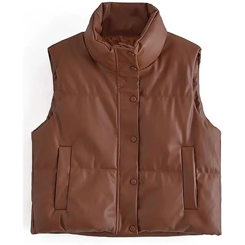 Lightweight Cropped Puffer Jacket Stand Collar Zip Up Quilted Padded Jackets Outwear Coats for Women Womenswear Comfortable Style Tops