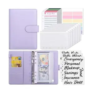 Budget Binder with Cash Envelopes & Expense Sheets — Money Saving Binder with Zipper Envelopes for Budgeting, Cash Stuffing, Savings Challenge & Expense Tracking Thin Document Organizer Binder
