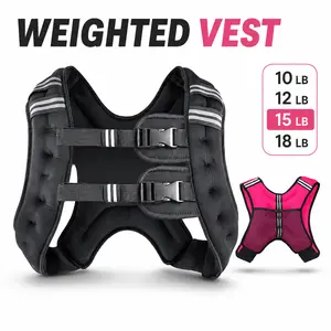 [summerwins] Adjustable Weighted Vest for Men, 10/12/15/18LB Heavy Duty Rucking Vest for Strength Training, Running, Cardio, with Reflective Stripe & Secure Phone Pouch, Workout Gear for Home & Outdoor