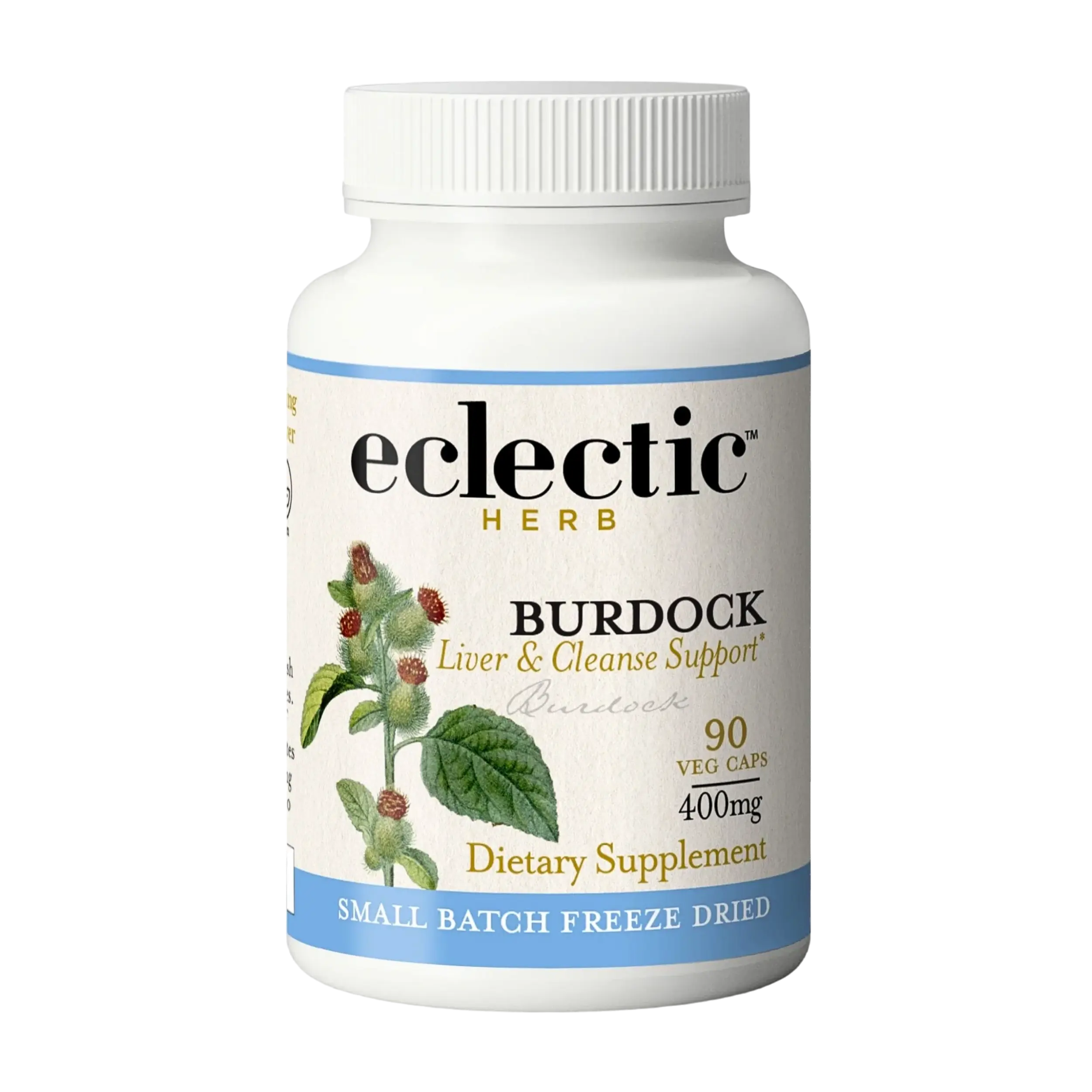Eclectic Herb - Organic Burdock Root Capsules | Liver Support & Detox Supplement | Digestive & Skin Support | US-Grown, Vegan, Non-GMO, Gluten Free