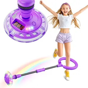 Skip It Ball for Kids, Ankle Skip Ball Toy with Counter & Timer, Rechargeable Flashing LED Skip Toy, Christmas & Birthday Gifts for Girls Age 6 7 8 9 10+, Fun Fitness Swing Ball for Kids