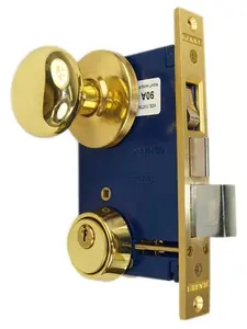 Marks 22AC RHR Polished Brass Finish Right Hand Reverse Double Cylinder Iron Gate Ornamental Mortise Lockset with 2-1/2" Backset