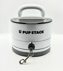 Pup Stack - White Portable Dog Anchor with 20 Feet Tie-Out Line & 360-Degree Rotation for Outdoor & Indoor Use