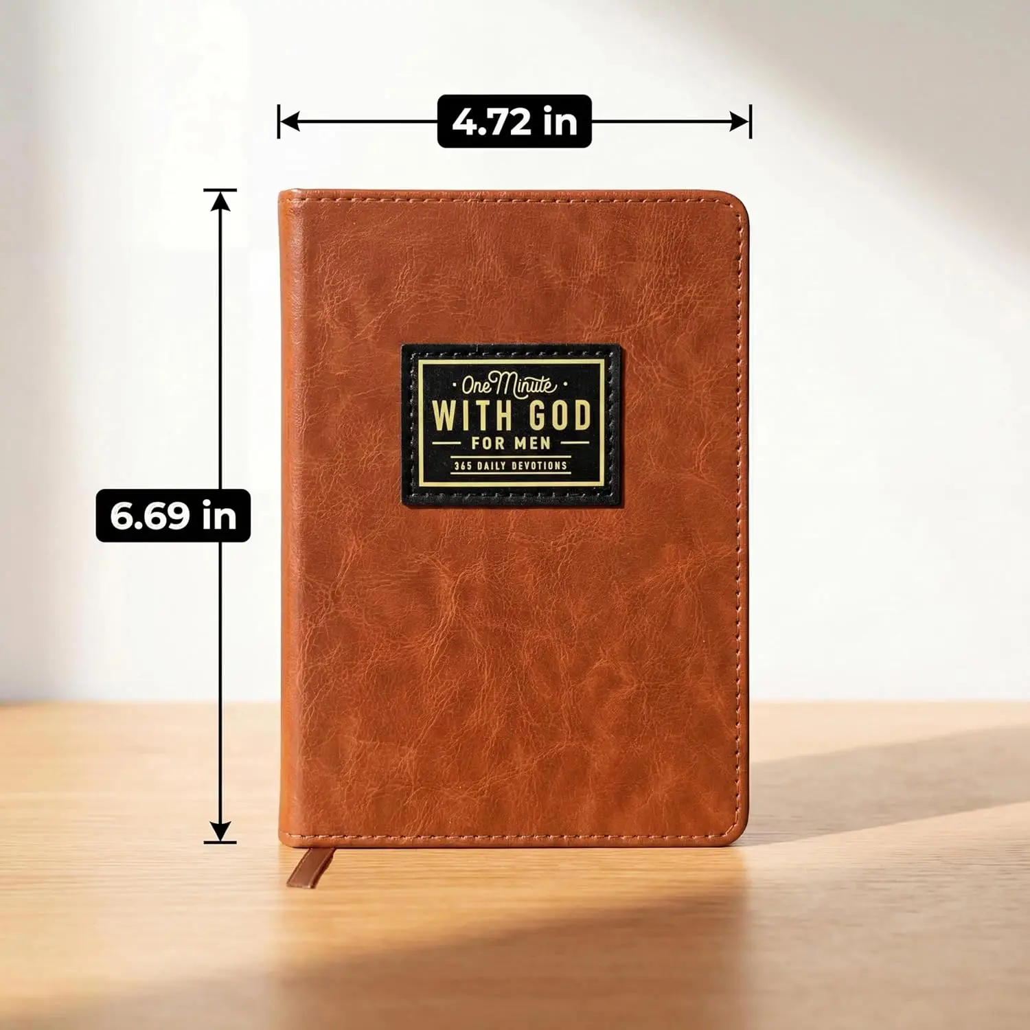 2026 One Minute with God Daily Devotional for Men | 365 Faith-Building Reflections & Prayer Prompts | Portable Brown Faux Leather Journal | Spiritual Growth Companion for Fathers, Husbands & Sons | Ideal Holiday, Birthday & Valentine’s Day Gift
