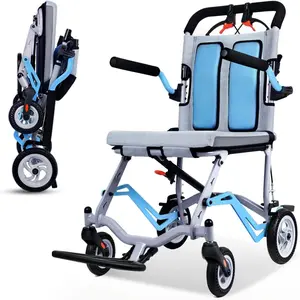 【GARVEE】Ultra Lightweight Portable Folding Transport Wheelchair with Locking Handbrake, Removable Flip Armrests, and Swinging Footrests for Easy Mobility and Comfort