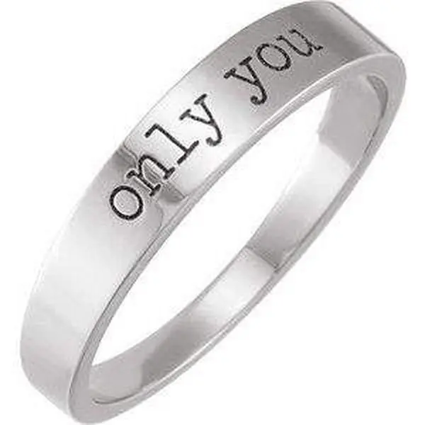 Platinum "Only You" Stackable Ring Size 5.5