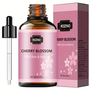 Rozino 100% Pure Natural Cherry Blossom Oil - Safe & Sustainable Curly Hair Treatment Blend for Haircare - 100ml Bottle