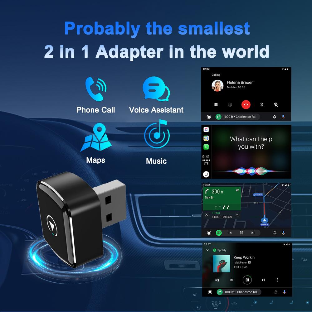 Wireless CarPlay Adapter 2026 Upgrade Mini Design CarPlay dongle/adapter Dual Band 5.8G/2.4G Wifi Bluetooth 5.4, Convert Wired CarPGift lay to Wireless, Support Android Auto Plug and Play gift