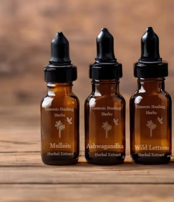 Set of 3 starter set. Mullein-Wild Lettuce-Ashwagandha-health and wellness supplement