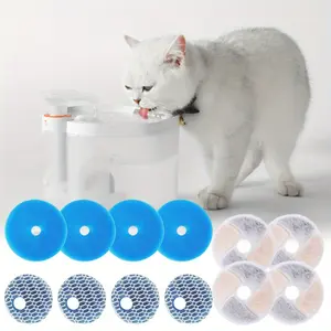 1Set Cat Water Filter Replacement Filters Pet Water Filters 4pcs Replacement Filter Fits 67 Oz/ 2L 3-layer Filter with 4 Pre-filter Sponges