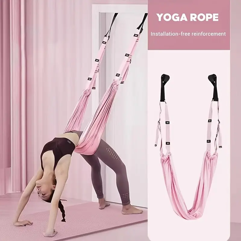 Aerial Yoga Strap, Adjustable Yoga Swing Hammock for Yoga Stretching, Leg Pressing, Ballet, Dance, Gymnastics Training - For Yoga Enthusiasts & Dancers - Suitable for Home & Studio Use - Great Gift for Fitness Lovers