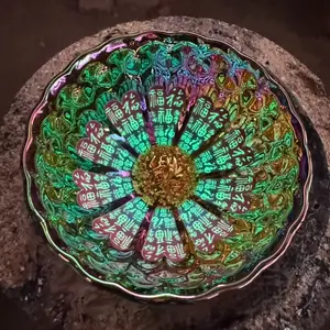 Jianzhan Master Cup Tea Cup Handmade with Intricate Iridescent Design and Traditional Chinese Characters Ceramic Matcha Set