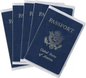 5 Pack Clear Passport Cover, Clear Passport Holder Travel Document Organizer, Plastic  Passport Hold