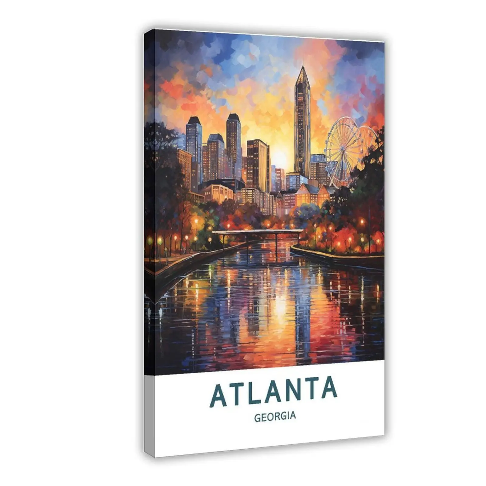 Atlanta Georgia City Travel Cityscape Landscape Canvas Poster Wall Art for Home Bedroom Office Dorm Room Decor