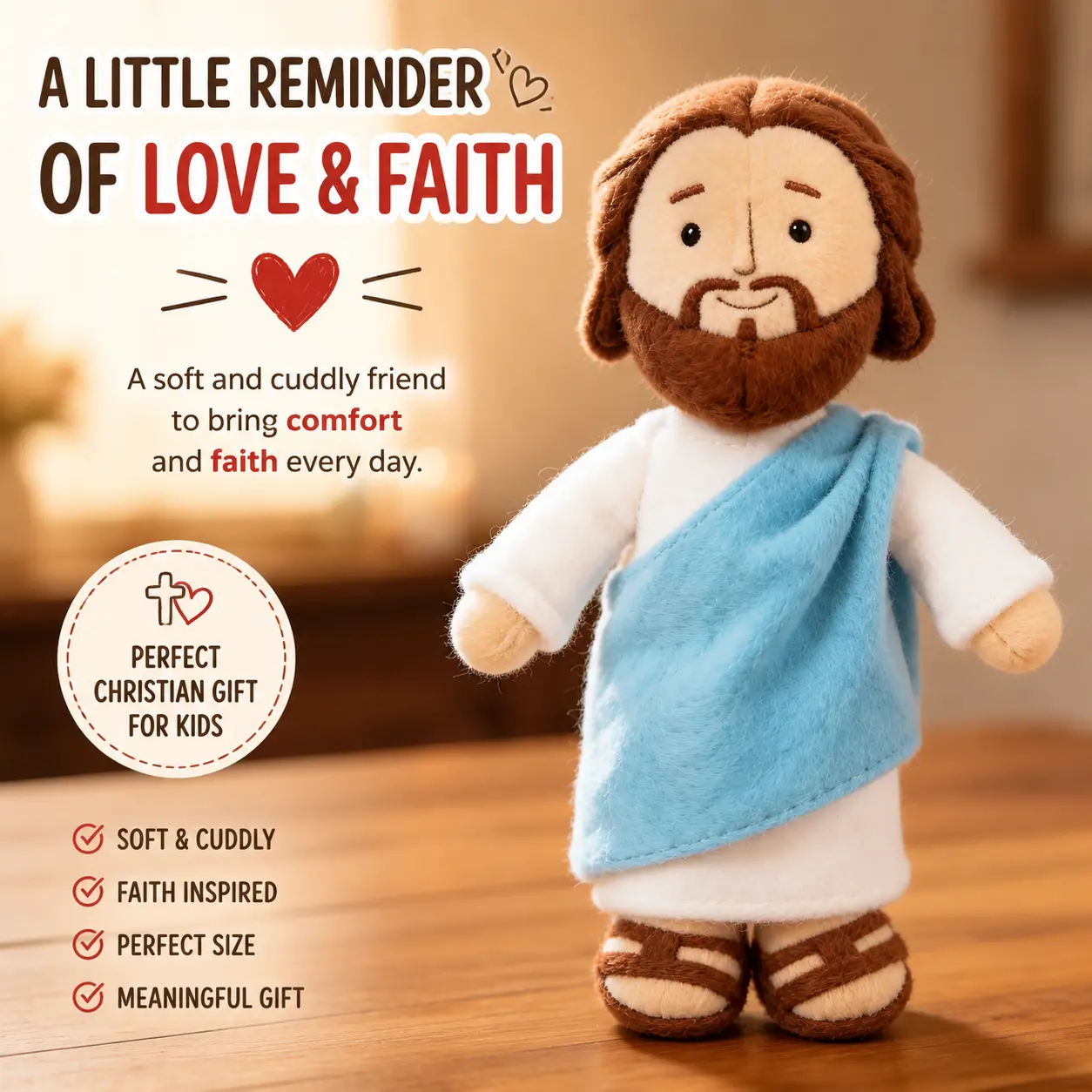 13" Cute Jesus Plush Doll - Faith-Inspired Christian Party Gift for Kids,White Elephant Gift  Soft Religious Companion Comfort Toy by summerwins Baby Gift  Decoration Room Christmas Decor