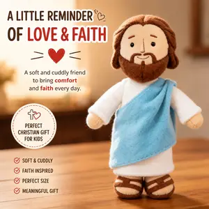 13" Cute Jesus Plush Doll - Faith-Inspired Christian Party Gift for Kids,White Elephant Gift  Soft Religious Companion Comfort Toy by summerwins Baby Gift