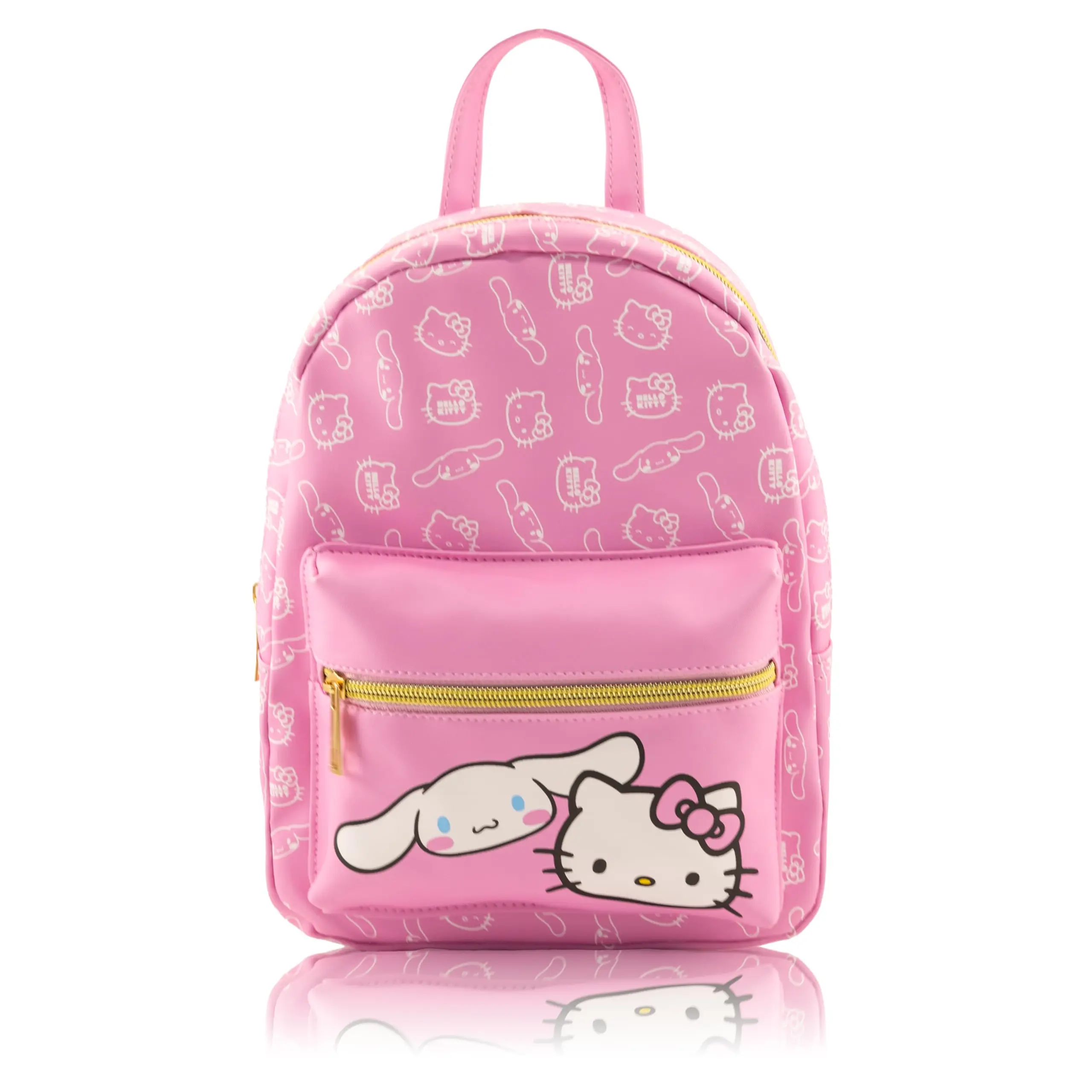 Fast Forward Sanrio Hello Kitty and Cinnamoroll Mini Backpack for Girls | PU Leather Daypack Backpack Featuring Hello Kitty and Cinnamoroll | Small Travel Bag, Lightweight Backpack | Ages 3+