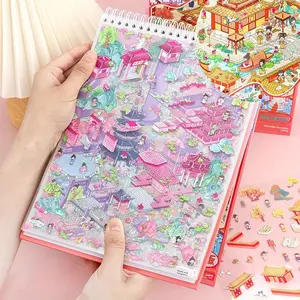 Large Scene City Series Miniature Scenery Collection Book, Large Size Landscape Stickers, Detailed Building Decals for Model Making Crafts, Durable Adhesive Decorative Stickers