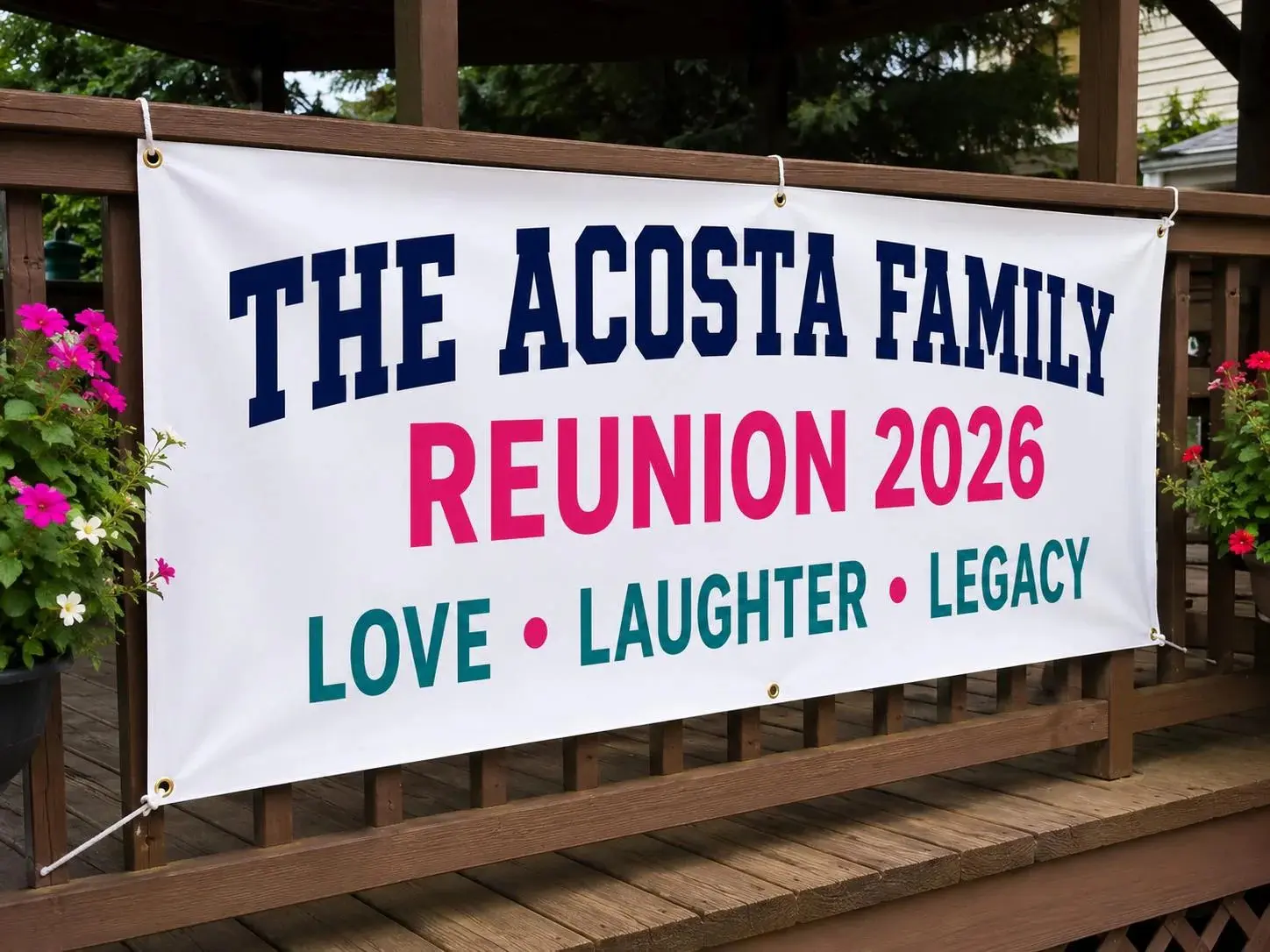 Custom Text Vinyl Banner, White Background, 2 ft x 6 ft or 3 ft x 6 ft, Up to 3 Lines
