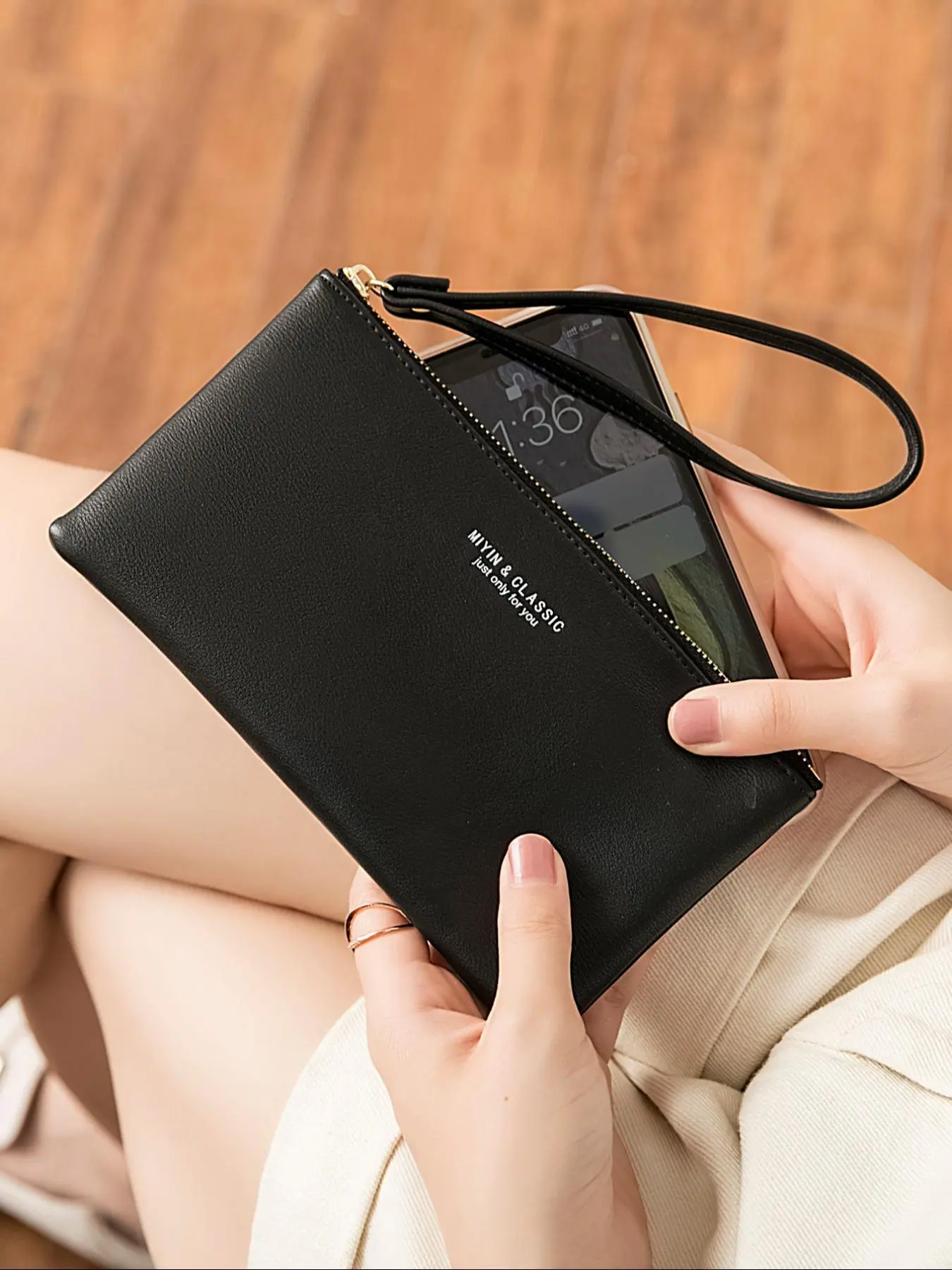 Women's Fashionable Letter Detail Zipper Long Wallet, Casual Pu Leather Zip Around Wristlet for Women, Trendy Versatile High-quality Daily Wallet, Casual Zipper Purse, Wallets Women