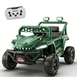 12V Dinosaur Ride On Car for Kids 2-4 Years Old, Toddler Electric UTV Kids Outdoor Equipment with Remote Control, Dual Motor 2WD, 4-Wheel Suspension, Bluetooth Music, Power Display summerwins