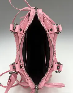 hot pink  bow pink Leather satchelbag crossbody shoulder bag