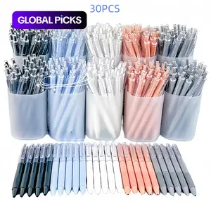 30-Pack Morandi Gel Pens, Retractable Clicker Pens, Simple Click Mechanism, Smooth Writing, 0.5mm, Ideal for Students, Daily Use, Perfect Gift for Teachers and Students, Press Gel Pens, Aesthetic Pens