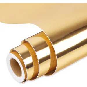 Permanent , Chrome   Compatible with  Machine - 12" x 10 FT Metallic Adhesive Roll for Cup, Decor Sticker,  Decal