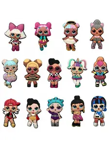 14pcs Cartoon Hidden Cute Unique Doll Silicone PVC Footwear Shoe Charms, Garden Shoe Decorations, Soft Rubber Shoe Clips, Holiday Party Gifts, Shoe Embellishments