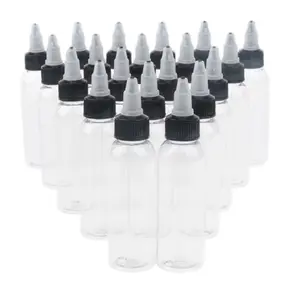 Hair Oil Bottle 50 pcs 200 ml 6 oz Clear Plastic with Black Cap for Easy Application and Precision
