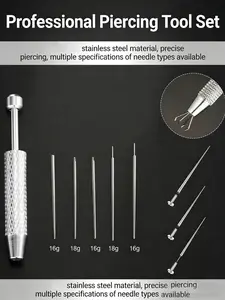 Body Jewelry Changer Kit-Piercing Ball Grabber, Internally Threaded, Push Pin, External Thread Tool, Multiple Sizes