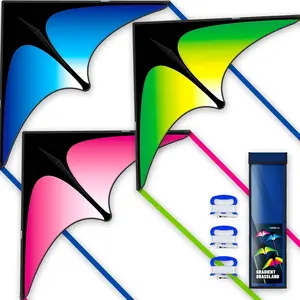 Delta Kite Three Set for Kids and Adults,Easy to Fly Adult Kites,Perfect Family Kite for Parks and Beach, Delta Kites for Fun Outdoor Activities SGftre