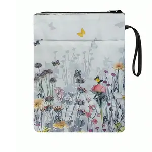 One Piece Aesthetic Flower Book Cover Book Cover Book Cover with Zipper Washable Fabric Office Desk Accessories Desk Organizer Desk Accessories Suitable for Adult Book Lovers Teachers